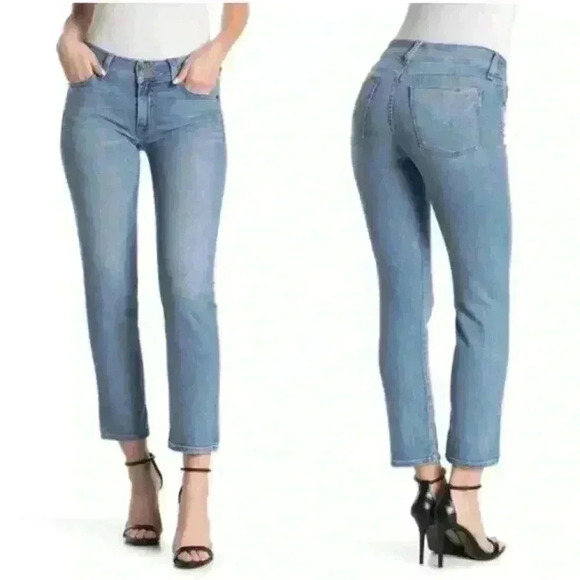 NWT HUDSON Jeans Ankle Ginny Straight Size 27 Light wash raw hem RUNWAY MSRP$198 - Picture 1 of 9